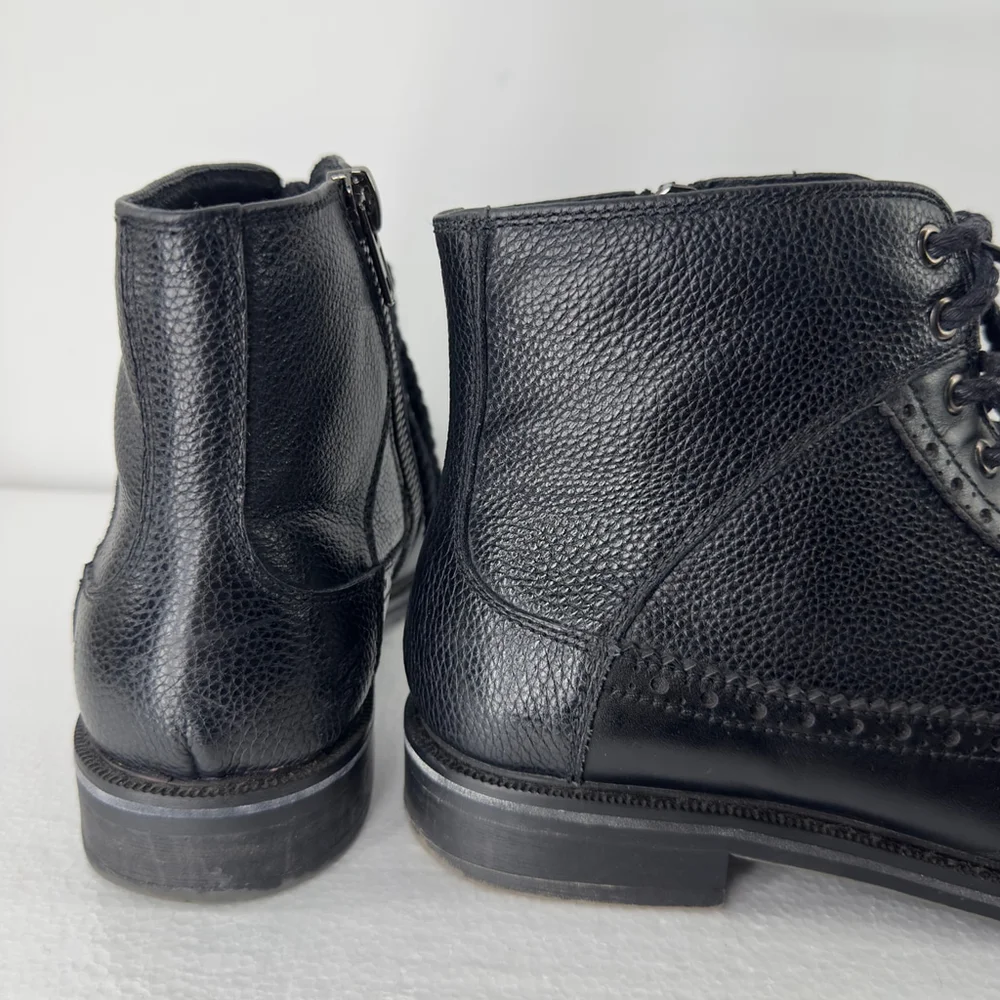 MENS 10 Vintage Foundry Co. DIGIORNO BOOTS Black Leather Brogue PUNK VICTORIAN